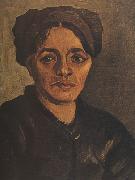 Vincent Van Gogh Head of a Peasant Woman with Dark Cap (nn04) oil on canvas